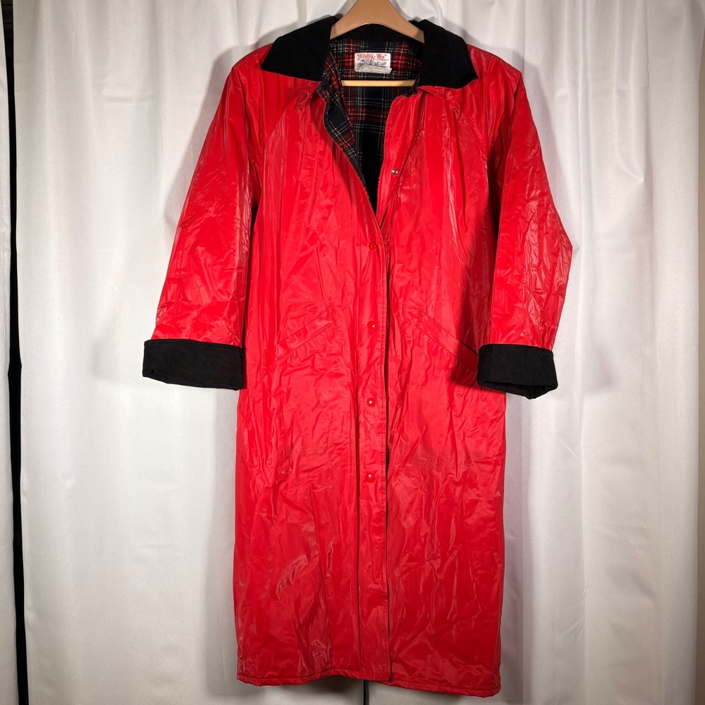 Vintage Tally Ho Red Barn Jacket S/M Equestrian Heritage Tartan Raincoat